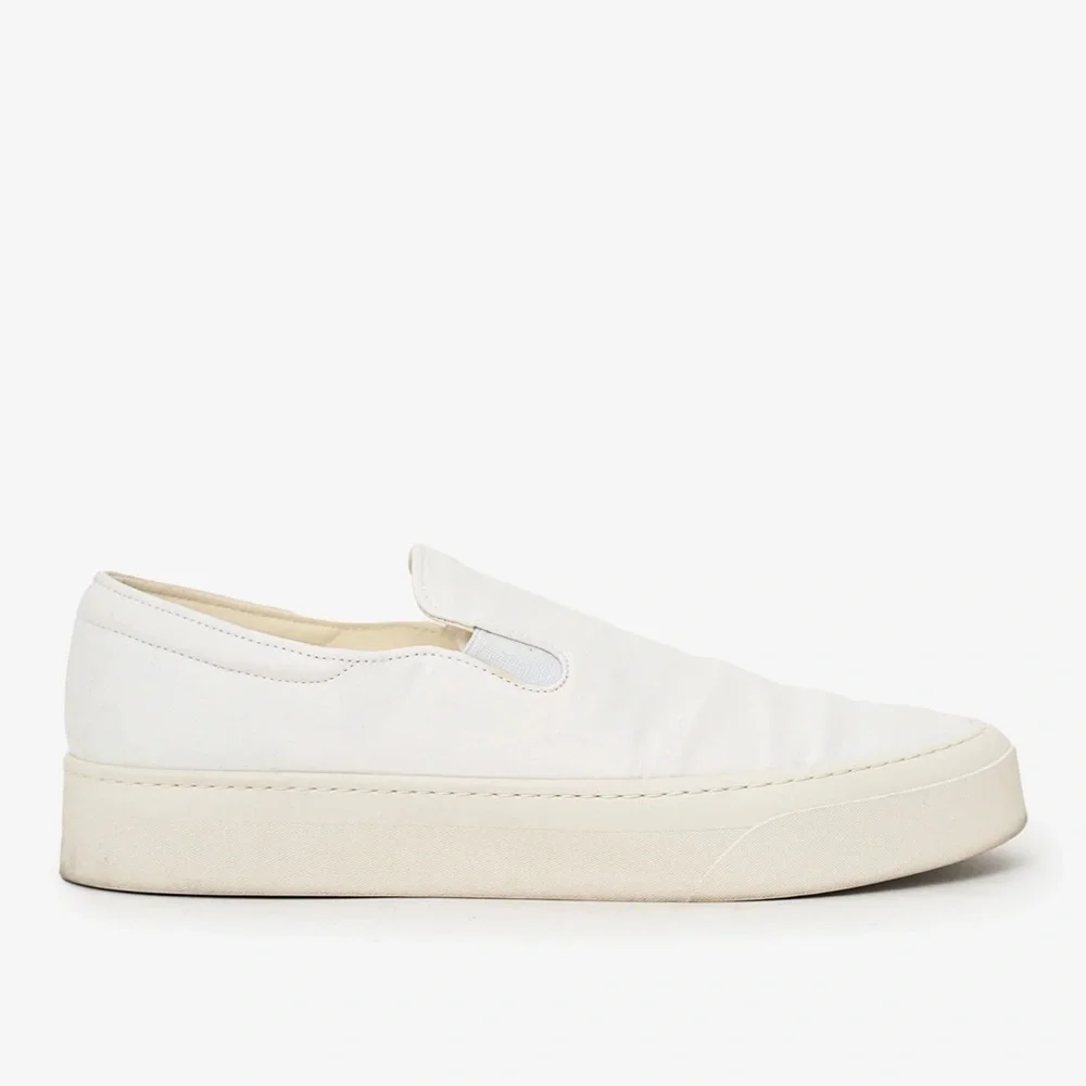 The Row Cream White Slip-On Sneakers